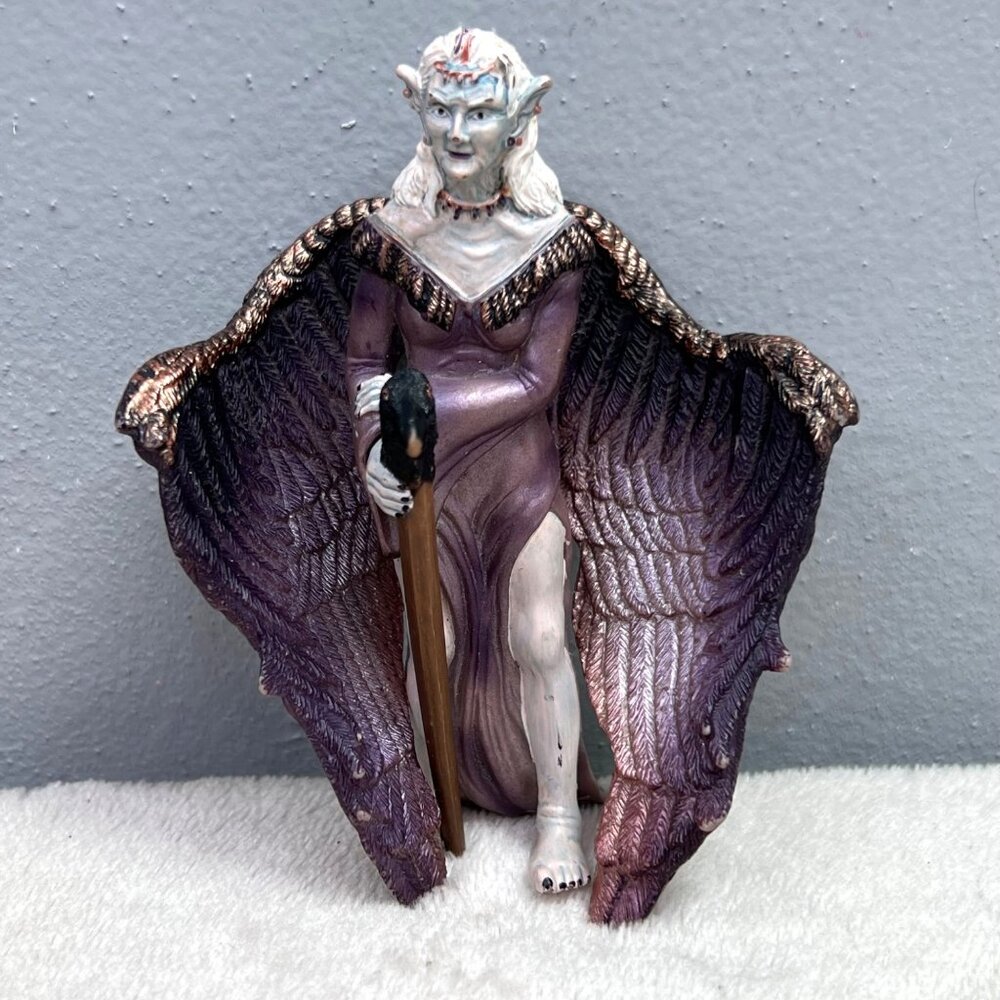 Schleich Bayala Shadow Elf Menatea Figure 70411 Crow Staff Wings World Elves
